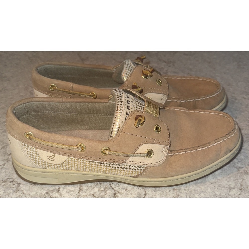 Sperry Top-Sider Women's Slip On Boat Shoes STS 90121 Size 10 M Tan Gold